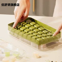 Creative Press-Type Ice Cube Tray with Lid, Large Capacity, Easy Release, Stackable for Home Use