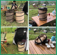 Portable Collapsible Outdoor Camping Trash Can - Foldable Waste Bin for Picnics, Hiking, and Outdoor Activities