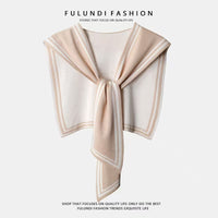 Women's Reversible Striped Knit Shawl for Summer, Air-Conditioned Room Neck Protection