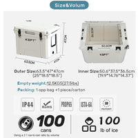 62L Rotomolded Medical Insulated Cooler Box for Fresh Food, Wine, Outdoor Fishing with Optional Wheels