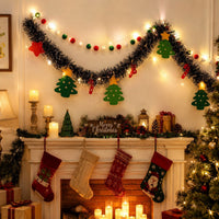 DIY Felt Christmas Tree with Pom-Poms and Garland for Holiday Party Decor