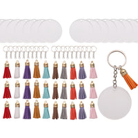 DIY Keychain Making Kit with Tassels and Blank Acrylic Blanks