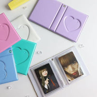 Heart Hollow Mini Photo Album for Instax and Small Cards, Solid Color Kpop Photocard Holder