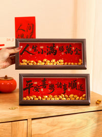 Housewarming Gift Photo Frame and Ingot Ornament Set for New Home Living Room Entrance