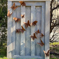 Rustic Metal Butterfly Garden Decor Stakes - Set of 1, 5, or 7