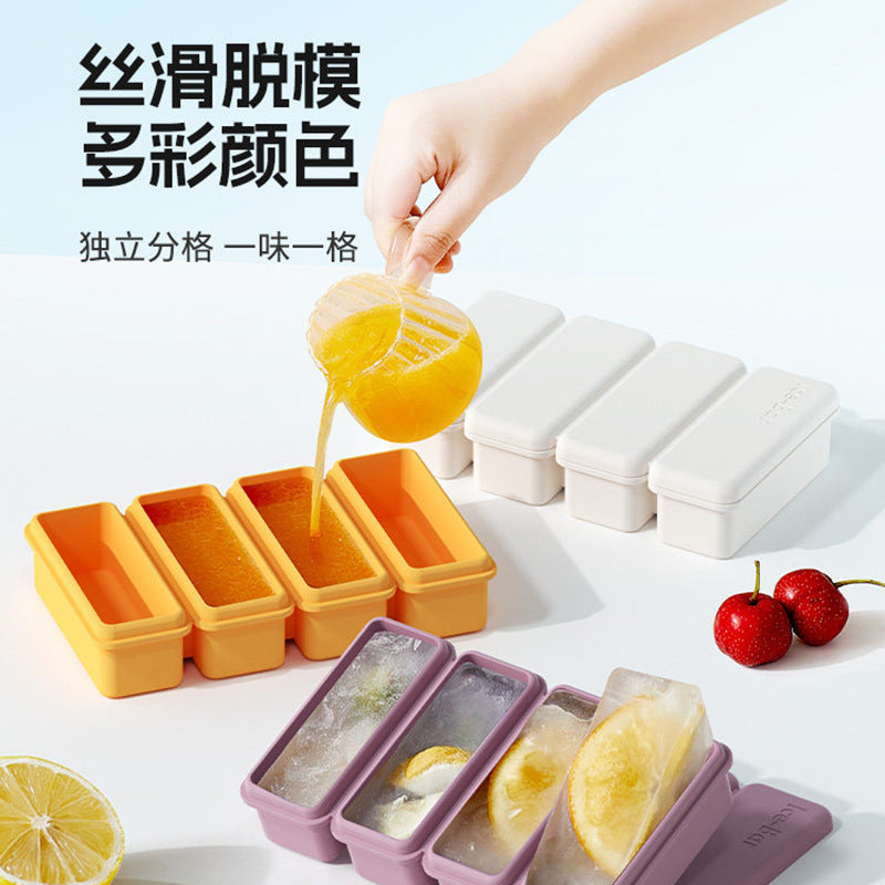 Silicone Ice Cube Tray with Lid for Homemade Popsicles and Frozen Treats - Food-Grade Ice Mold for Summer Drinks and Baby Food