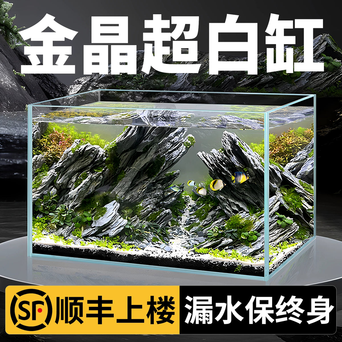 Chudi 2026 Ultra-White Glass Aquarium for Desktop or Living Room, Small Turtle Tank, Ecological Fish Tank