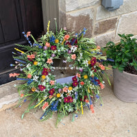 Texas Wildflower Wreath for Front Door Decor