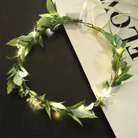 LED Light-Up Floral Headband for Stage Performance, Travel, and Festivals