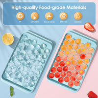 Silicone Sphere Ice Cube Tray Set with Lid, Easy-Release Ice Mold