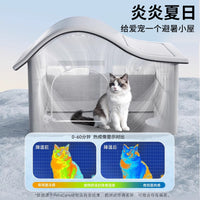 Pet Cooling House for Cats and Dogs, Summer Ice Nest Bed with Cooling Gel Packs