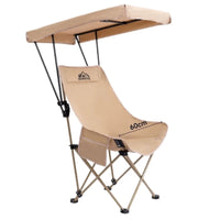 Portable Folding Fishing Chair with Canopy and Cup Holder for Outdoor Camping and Beach
