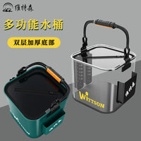 High Transparency Foldable Fishing Bucket Live Fish Box with Hand Strap for Outdoor Fishing Lure Fishing