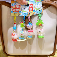 UV Color-Changing My Melody & KT Cat Keychain Set for Couples & Friends