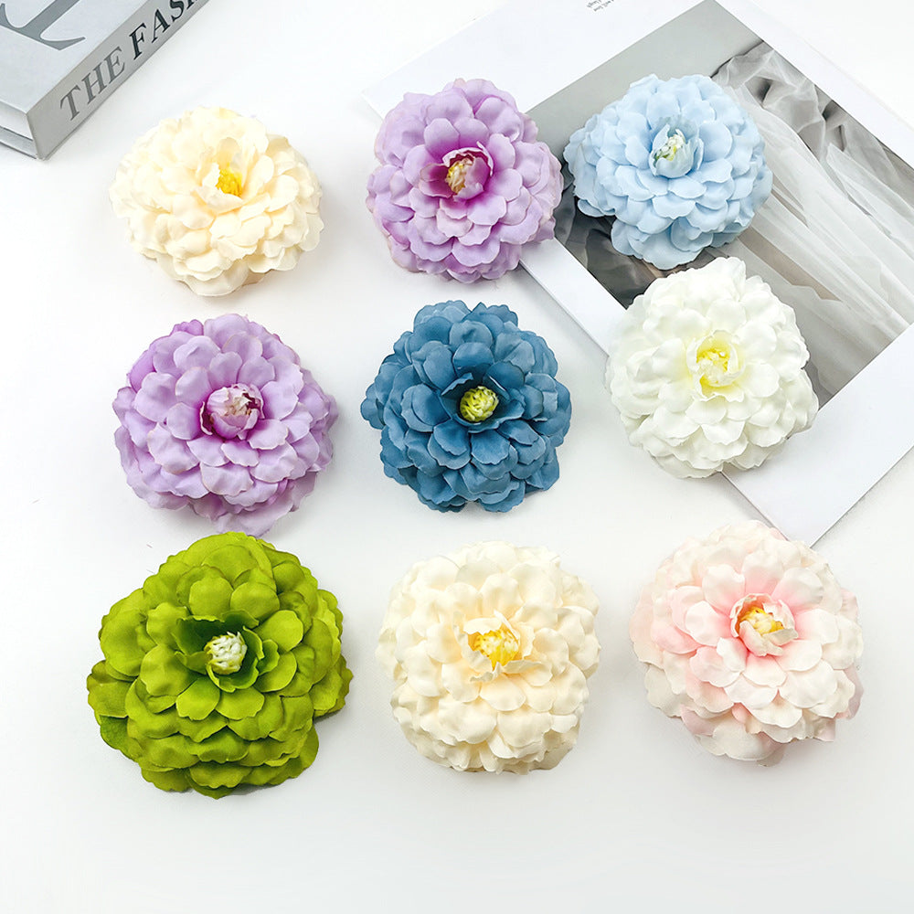 Artificial Koi Peony Flower Head for DIY Hairpins Brooches and Photography Props