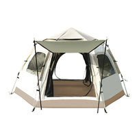 Automatic Hydraulic Pop-Up Hexagonal Camping Tent with Two Doors and Four Windows