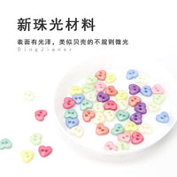 6mm Pearl Resin Heart Buttons for BJD Dolls and Cotton Dolls