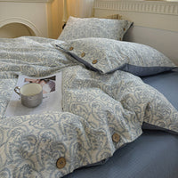 Pure Cotton Duvet Cover with Floral Print and Button Closure, A-Class Baby-Friendly Fabric