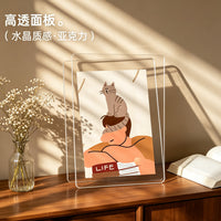 Double-Sided Clear Acrylic Photo Frame for Instax Postcards and Small Prints, Desktop Display