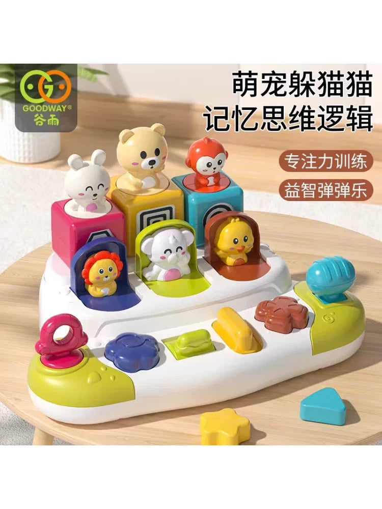Hide-and-Seek Pop-Up Cause and Effect Educational Toy for Toddlers 1-3 Years Old