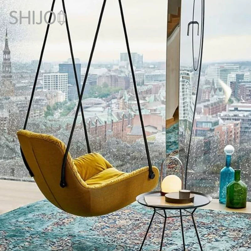 Modern Minimalist Art Hanging Chair for Home Balcony Indoor Swing Basket Single Villa Showroom Designer Hanging Chair
