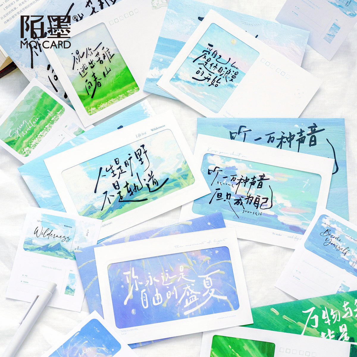 Momo Wilderness Series Greeting Card & Envelope Set, Romantic Message Stationery
