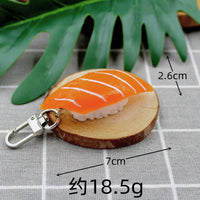 Realistic Salmon Sushi Keychain Pendant for Bags and Gifts