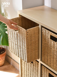 Woven Iron Art Rattan Storage Basket for Snacks and Sundries