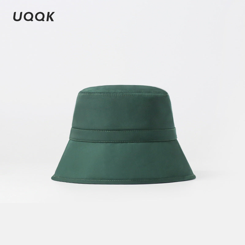Japanese Style Solid Color Waterproof Short Brim Bucket Hat for Men and Women