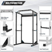 Multi-functional Power Rack Squat Stand with Barbell Holder for Home Gym Weight Training