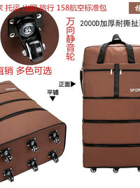 Large Capacity Foldable Travel Duffel Bag with Spinner Wheels and Lock
