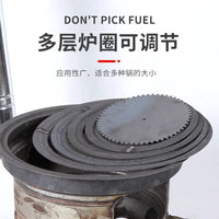 Heavy-Duty Car Hub Wood Burning Stove for Outdoor Cooking and Camping