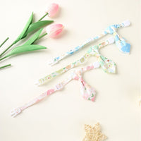 Pet Denim Floral Tie and Bowtie Collar for Cats and Small Dogs, Photo Prop and Decorative Accessory
