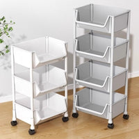 Multi-layer Rolling Storage Cart for Desk, Dorm, Bedroom, or Bedside
