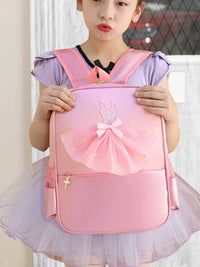 Kids Dance Backpack Ballet Bag for Girls with Dancer Print, Large Capacity