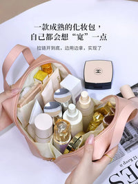Portable Large Capacity Cosmetic Bag for Women, Travel Toiletry Organizer with Handle