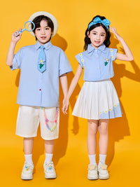 Kids' Performance Cheerleading Uniform Set for School Sports Day and Chorus