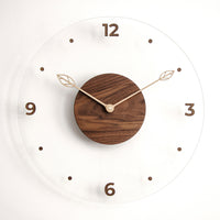 Minimalist Nordic Wooden Wall Clock with Acrylic Glass for Living Room Decor