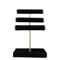 3-Tier Velvet Jewelry Display Stand for Bracelets and Necklaces