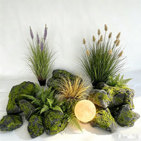 Artificial Mossy Rock Ornament for Landscaping and Decor
