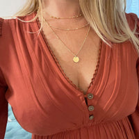 Vintage Fashion Layered Disc Pendant Necklace