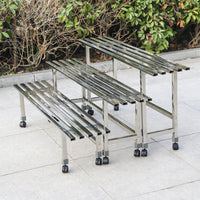 Stainless Steel Tiered Plant Stand for Balcony & Outdoor Use