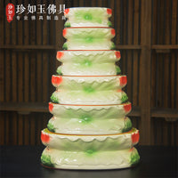 Ceramic Lotus Pedestal for Buddha Statues and Offerings, Anti-Slip Base for Home Altars