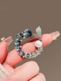 Elegant Rhinestone Mermaid Tail Brooch for Women, Luxury Anti-Exposure Pin, Fashion Apparel Accessory