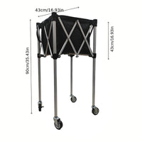 Portable Aluminum Alloy Tennis Ball Cart with Wheels for Pickleball and Table Tennis Coaches