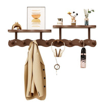 Wall-Mounted Solid Wood Coat Rack with Hooks for Entryway, Bedroom, or Door