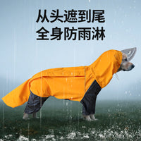 Large Dog Raincoat with Reflective Strip for Golden Retriever Samoyed Alaskan Malamute Waterproof Pet Rain Gear