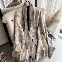 Celebrity Style Imitation Cashmere Sun Protection Shawl Scarf for Summer