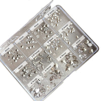 12-Grid Zircon Nail Art Rhinestones Mixed Set K9 Shaped Flatback Round DIY Nail Decoration
