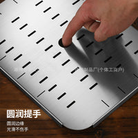 Stainless Steel Draining Rack with Filter Mesh for Rectangular Trays and Pans